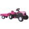 Tractor cu pedale si remorca, Dolu, Unicorn, Roz