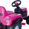 Tractor cu pedale si remorca, Dolu, Unicorn, Roz