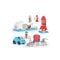 Set de constructie, Dede, Galaxy Colony on the moon, 16 piese 