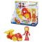 Figurina cu vehicul, Spidey and His Amazing Friends, Iron Man, F74585