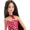 Papusa Barbie Fashionistas, Pink Leopard Print Dress, JJN59