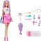 Papusa cu accesorii pentru par, Barbie, Rainbow Sparkle Hair, JJP07