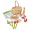 Cos de cumparaturi din rachita din lemn premium, Tender Leaf Toys, 13 piese