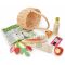 Cos de cumparaturi din rachita din lemn premium, Tender Leaf Toys, 13 piese