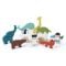 Corabia cu animalute din lemn premium, Tender Leaf Toys, 12 piese