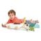 Corabia cu animalute din lemn premium, Tender Leaf Toys, 12 piese