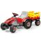 Tractor cu pedale si remorca Peg Perego Mini Tony Tigre , IGCD0529, Rosu