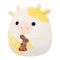 Jucarie de plus, Squishmallows, Vacuta Bodie cu iepuras, 19 cm