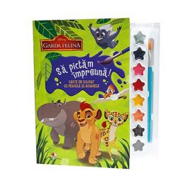 Carte De Colorat Cu Pensula Si Acuarele Garda Felina Sa Pictam Impreuna Noriel