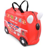0186-GB01_001w Valiza pentru copii Ride-On Autobuz Boris, Rosu, 46 cm