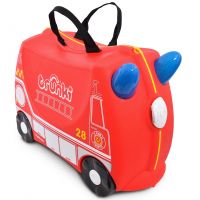 0254-GB01_001w Valiza pentru copii Ride-On Masina de Pompieri Trunki, Rosu, 46 cm