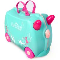 0324-GB01_001w Valiza pentru copii Ride-On Flora Fairy Trunki, Turcoaz, 46 cm
