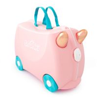 0353-GB01_001w Valiza pentru copii Ride-On Flossi Flamingo Trunki, Roz, 46 cm
