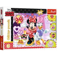Puzzle 100 piese, Trefl, Glitter Minnie Mouse si moda