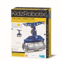 4893156033581 Kit constructie robot, 4M, Tin Can Cable Car Kidz Robotix