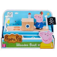 5029736072094 Set barca din lemn cu figurina, Peppa Pig