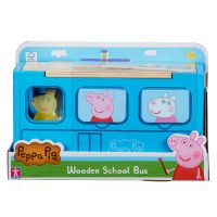 5029736072223 Set figurina cu autobuz scolar din lemn, Peppa Pig