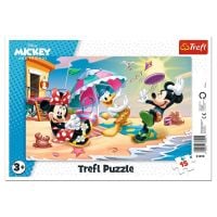 Puzzle Trefl 15 piese in rama, Distractie la plaja, Disney Mickey Mouse