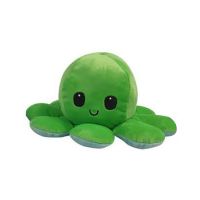 6055_006w Jucarie de plus cu doua fete Octopus Flip Flop, Caracatita, Verde, 20 cm