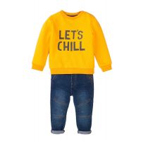 35110106 Set bluza sport si pantaloni jeans Minoti Baby, Easy, Chill