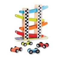 INT4654_001w Jucarie bebelusi Noriel Bebe Wood - Tobogan cu masinute