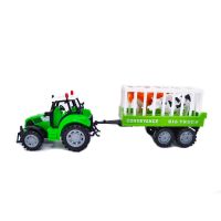 INT7747_002w 5949033917747 Tractor si remorca cu animale, Farmer Toys, Cool Machines, verde