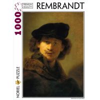 Noriel Puzzle 1000 piese - Rembrandt, Self Portrait with Velver Beret - Colectia Personaje Celebre