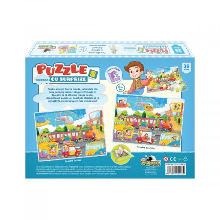 Puzzle Noriel Vehicule Cu Surprize 36 Piese Noriel