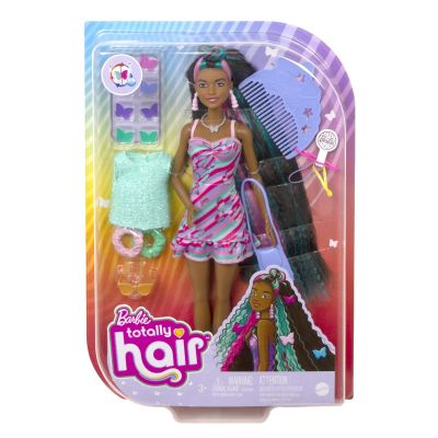 HCM91_001w 0194735014859 Papusa Barbie cu par lung si accesorii fluturasi, Totally Hair Hearts