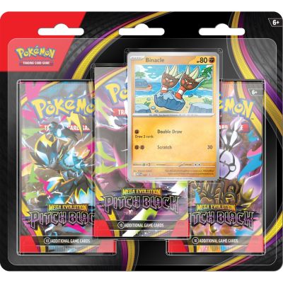 Set 3 pachete de carti, Pokemon TCG, Mega Evolution, Pitch Black, Blister, Binacle