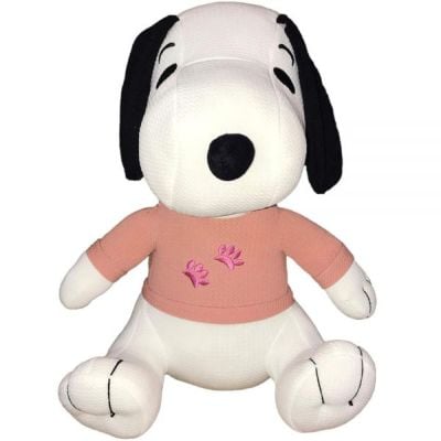 Jucarie din material textil elastic, Grupo Moya, Snoopy cu bluza roz, 32 cm