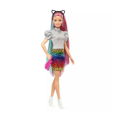 0887961909029 GRN81_001w Papusa Barbie Leopard Rainbow Hair