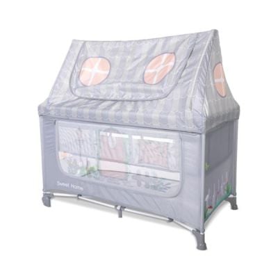 N02001331_001 3800166113319 Patut pliabil, Lorelli Sweet Home, 2 nivele, acoperis detasabil cu plasa de insecte, Grey