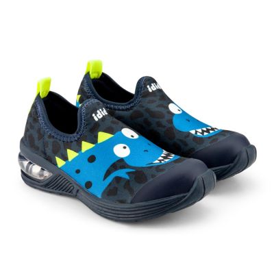 1132099 Pantofi baieti Led Bibi Space Wave 2.0 Blue Dino