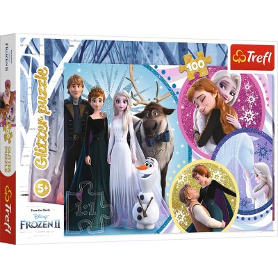 TF14817_001w 5900511148176 Puzzle 100 piese, Trefl, Glitter in stralucirea iubirii, Disney Frozen 2