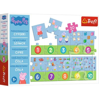 TF15579_001w 5900511155792 Puzzle educational 20 piese, Trefl, Numerele cu Peppa Pig