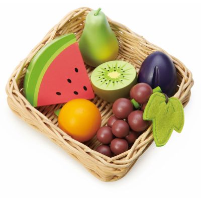 TL8291_001 191856082910 Cos cu fructe din lemn, Tender Leaf Toys, 6 piese