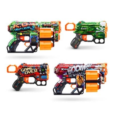 36542_001w 193052040596 Set 4 blastere X-Shot, Mix Combo Pack 2 Dread 2 Menance, cu 48 Sageti