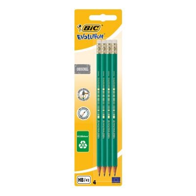 8902753_001 3270220049012 Set 4 creioane cu radiera Grafit Eco Evolution Bic, HB 2
