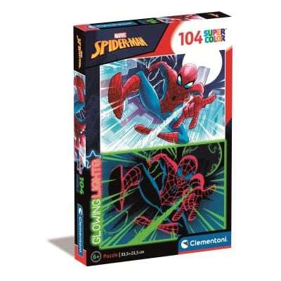N00027555_001w 8005125275557 Puzzle Clementoni Spiderman Glowing Lights, 104 piese