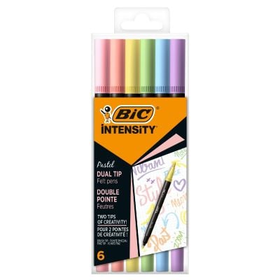 503826_001w 3086123681323 Markere de colorat cu dublu varf Intensity, Bic, Pastel, 6 buc 