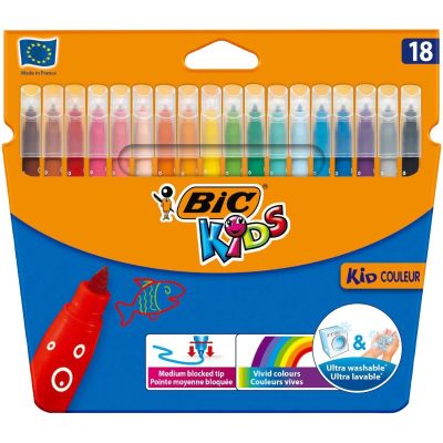 9375081_001w 3270220002734 Set markere colorate lavabile, Bic Kids Visa, 18 buc