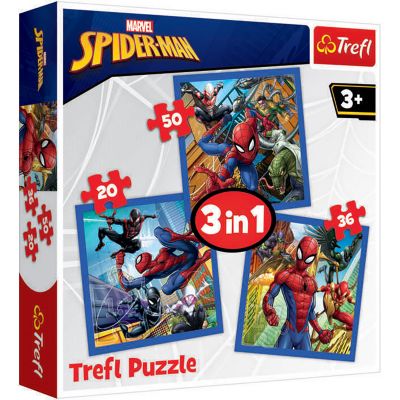 TF34841_001w 5900511348415 Puzzle 3 in 1 Trefl, Spiderman, Puterea paianjenului (20, 36, 50 piese)