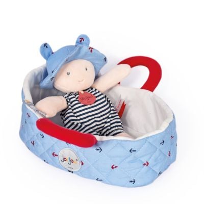 N00006009_001 3700335260090 Bebelus din plus in cosulet matlasat, Jolijou, Mathis, 20 cm, Albastru