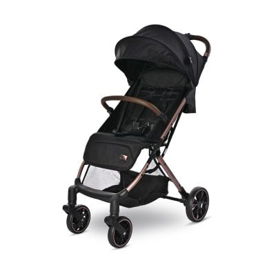 Carucior pentru nou-nascut, Lorelli Ribera, tip troler, dimensiuni compatibile avion, Black Pearl