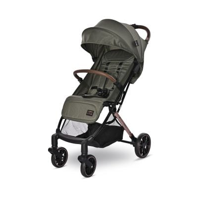 Carucior pentru nou-nascut, Lorelli Ribera, tip troler, dimensiuni compatibile avion, Green Aspen