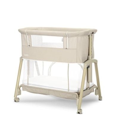 Patut Co sleeper copii, Lorelli Layla, 2 in 1, cu latura pliabila, reglabil pe inaltime, sistem anti-reflux, Beige