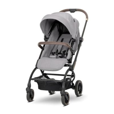 Carucior pentru nou-nascut, Lorelli Makaya, cu scaun rotativ 360 grade, cadru din aluminiu, pana la 22 kg, Grey