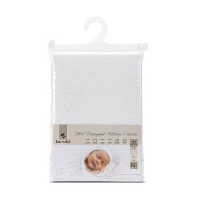 Protectie impermeabila saltea bebe, tip cearsaf cu elastic, Lorelli, 60 x 120 + 20 cm, Alb