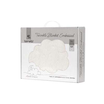 Paturica pentru bebelusi, Lorelli Twinkle, material moale, model decorativ in relief, 80 x 110 cm, Beige